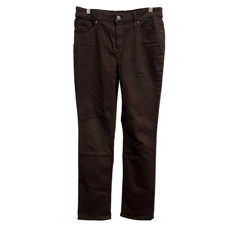 Chico's So Slimming Girlfriend Slim Leg Jean Women Size 4R Brown Stretch Denim
